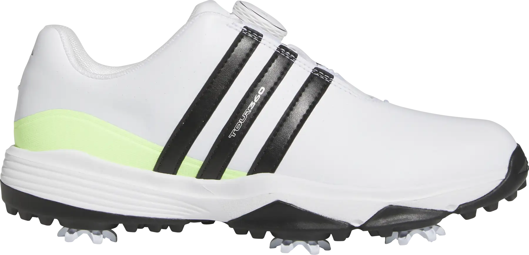 adidas JR Tour360 BOA 2024 Golfschuh, weiß/schwarz