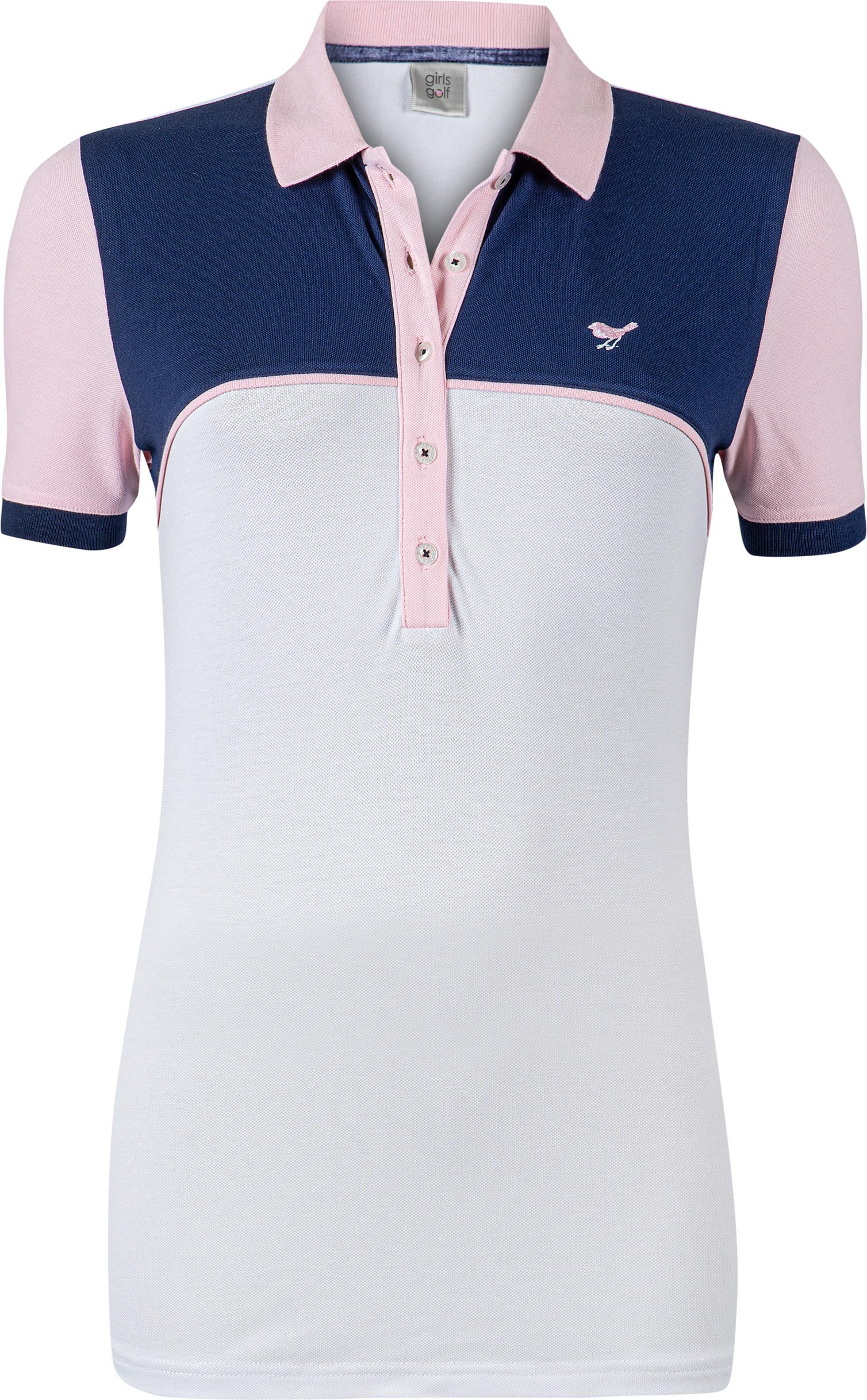 Girls Golf Twinkle Polo, rose/white