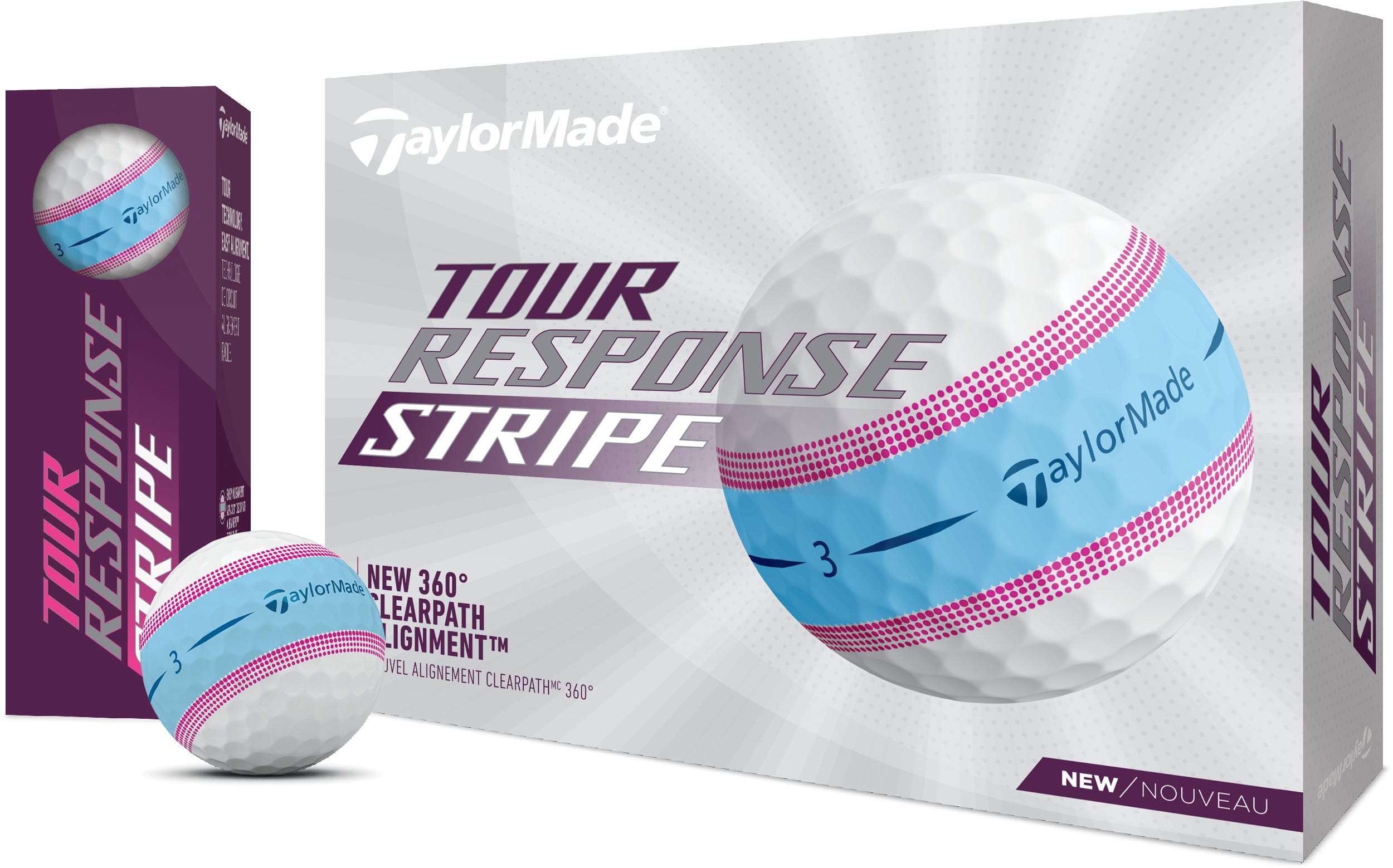 TaylorMade Tour Response Stripe Golfbälle, pink