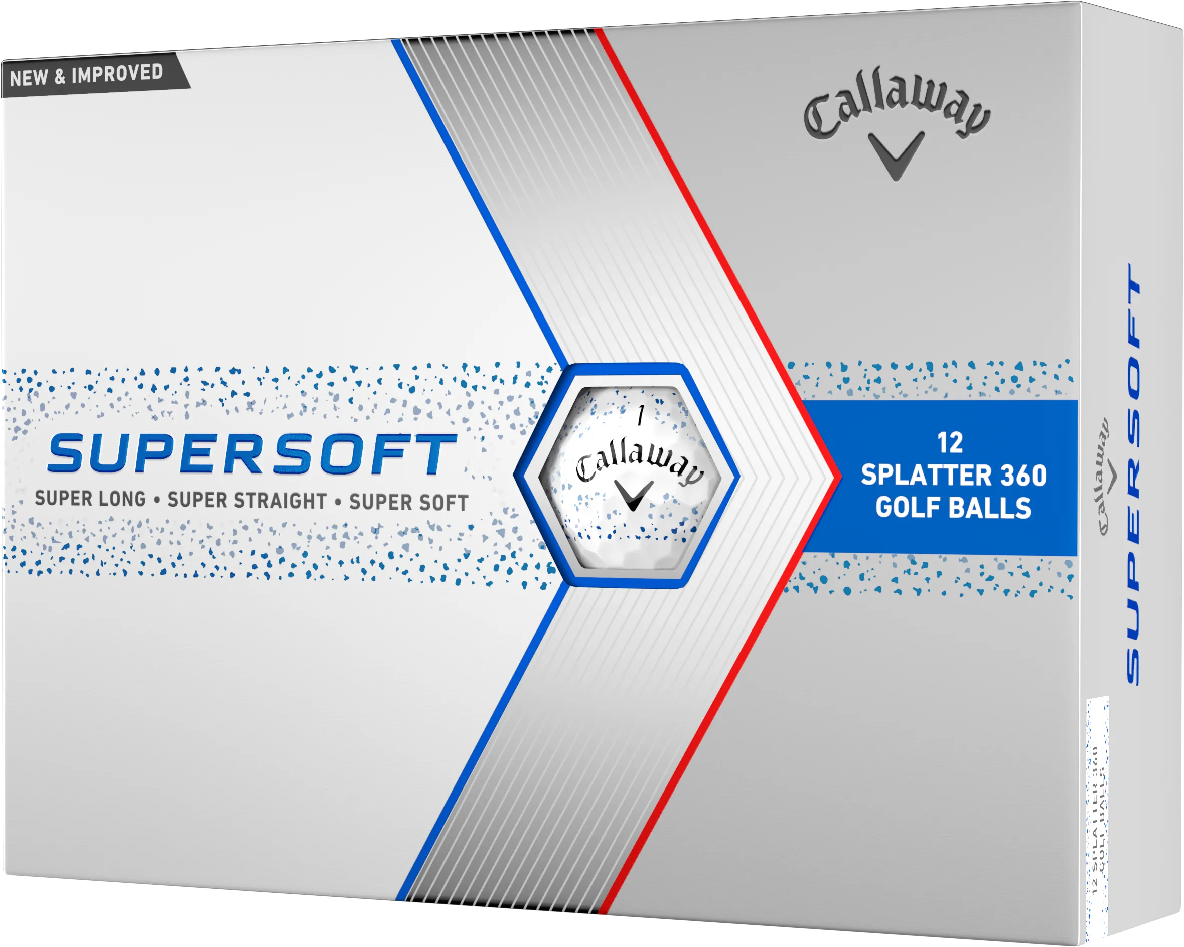 Callaway Supersoft Splatter 360 Golfbälle, weiß/blau